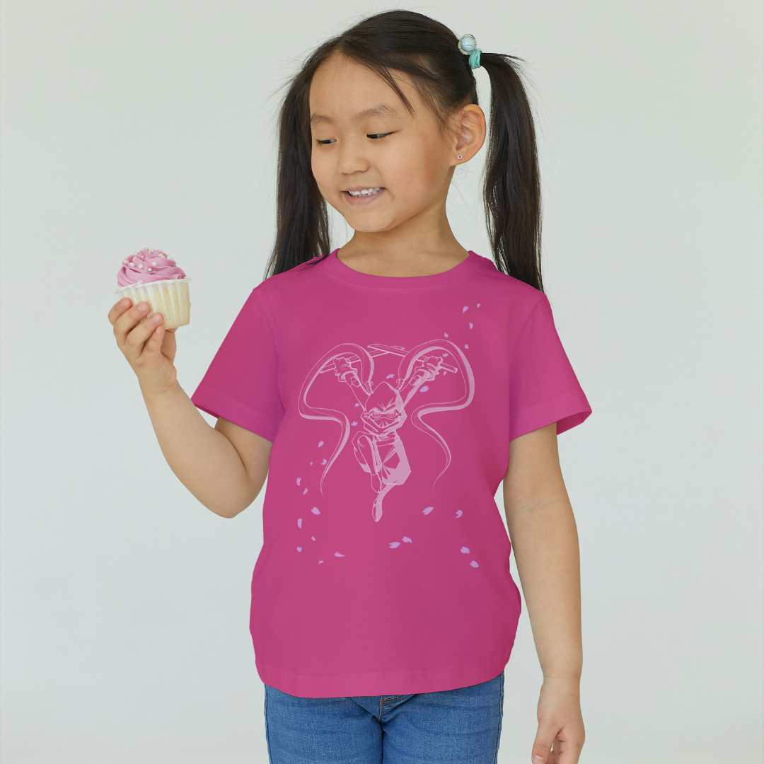 pinky the sakura ninja kid’s tee – pink anime girl shirt