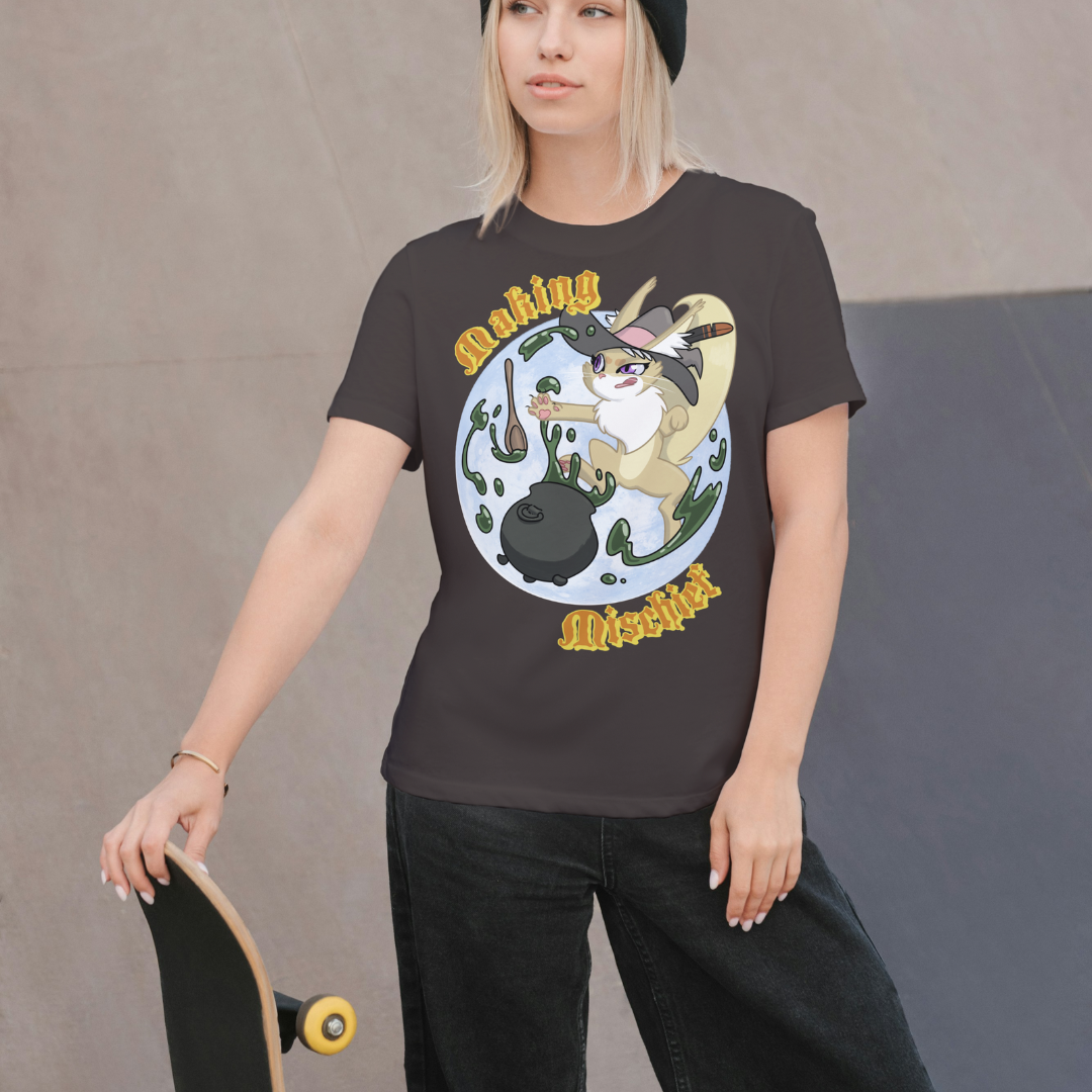 cleo the elven sorceress "making mischief" t-shirt