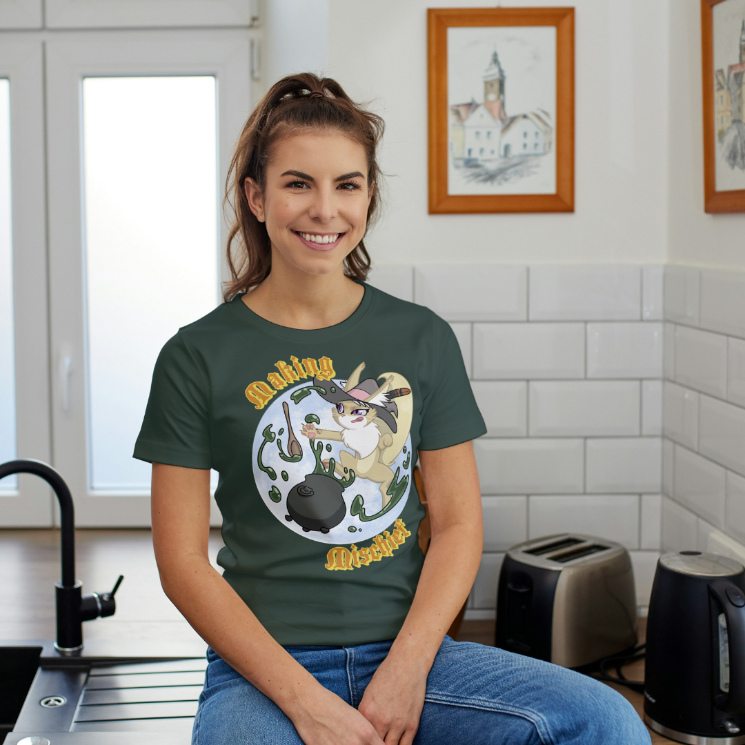 cleo the elven sorceress "making mischief" t-shirt