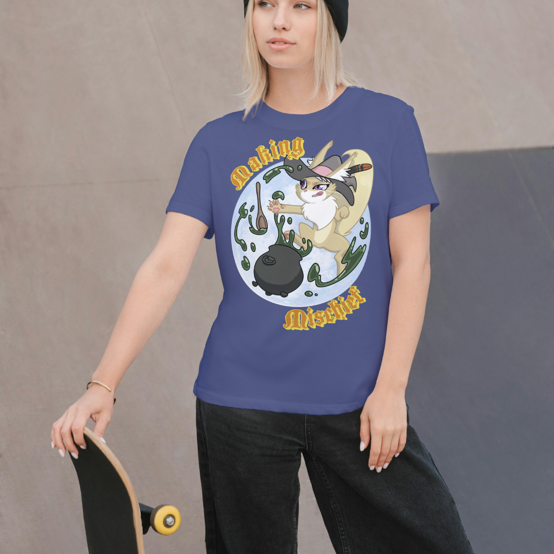 cleo the elven sorceress "making mischief" t-shirt